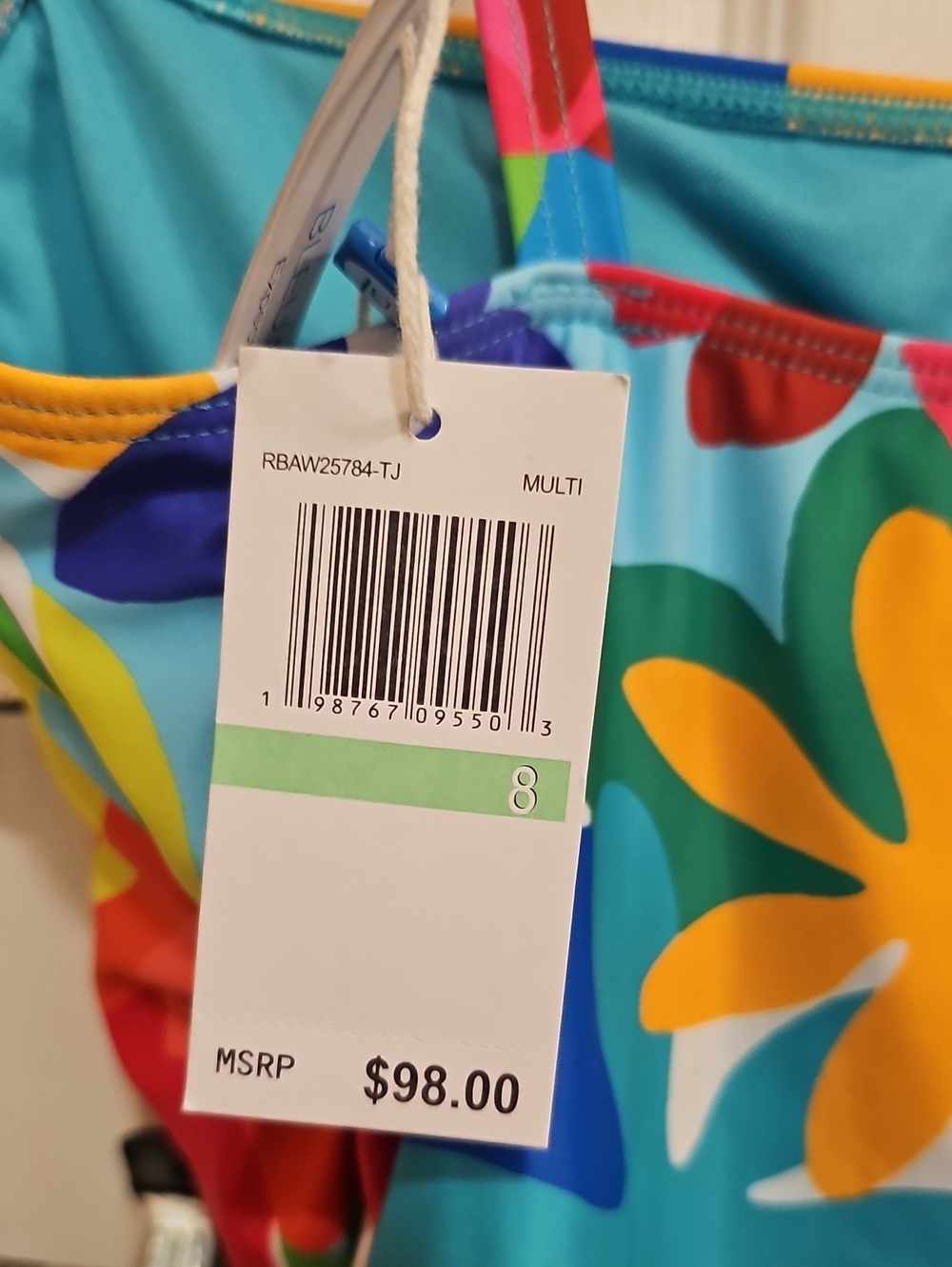 Bleu Rob Beattie Multi Color Swimsuit Sz 8 NWT MSRP $98 - Picture 7 of 10